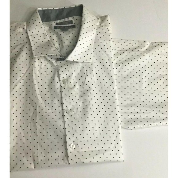 Men's Stretch Short Sleeve Polka Dots Shirt 5XL - Picture 5 of 8